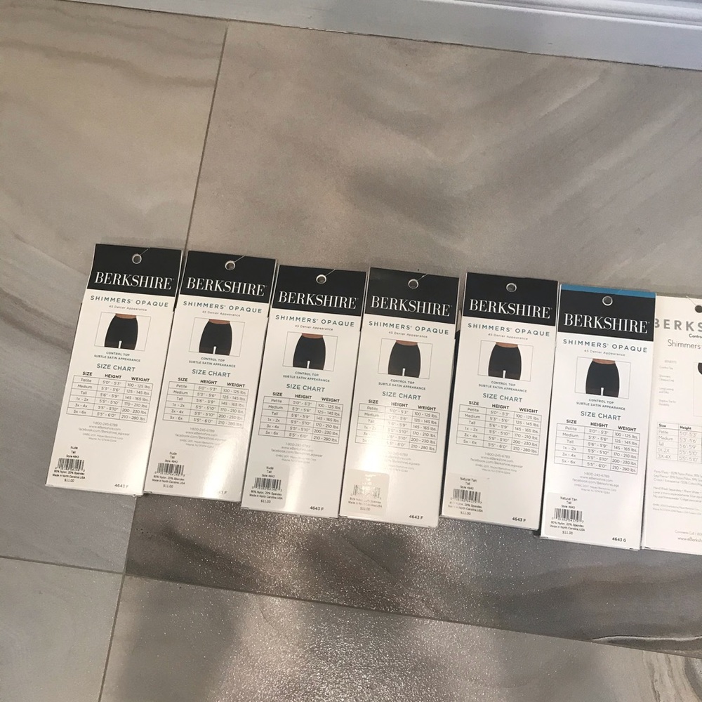 NWT BERKSHIRE 👠shimmer opaque 7 pair Tall Tights - Picture 3 of 7